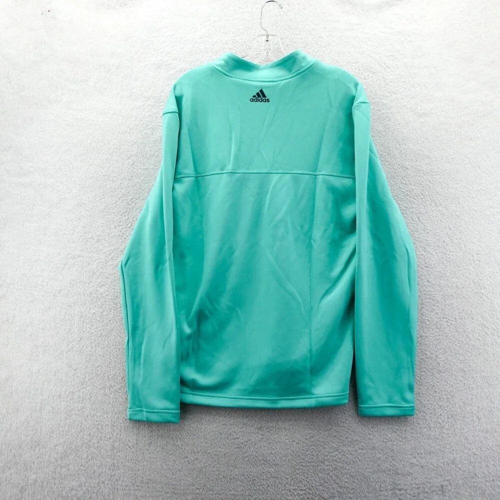 Adidas Club 1/4 Zip Mens Medium Adidas Green Knit Golf Casual Sweatshirt Gym New